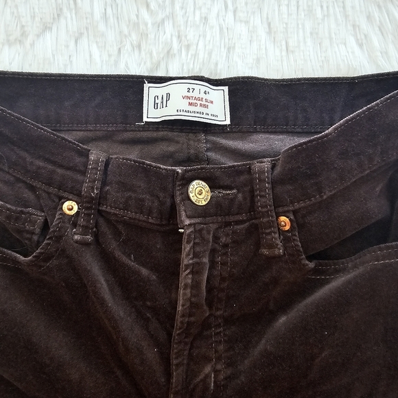 GAP vintage slim mid rise brown size 27/4R - Picture 4 of 12